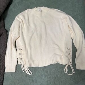 NWOT Minnie Rose Cream Sweater with Side Ties
